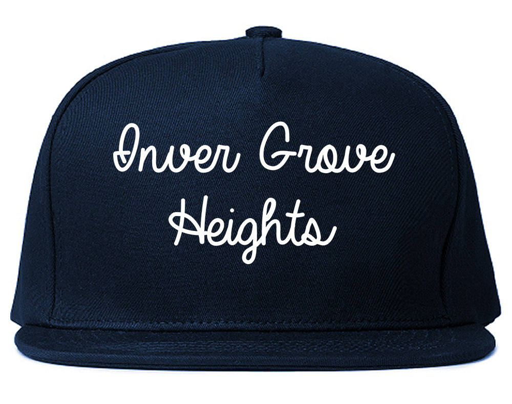 Inver Grove Heights Minnesota MN Script Mens Snapback Hat Navy Blue