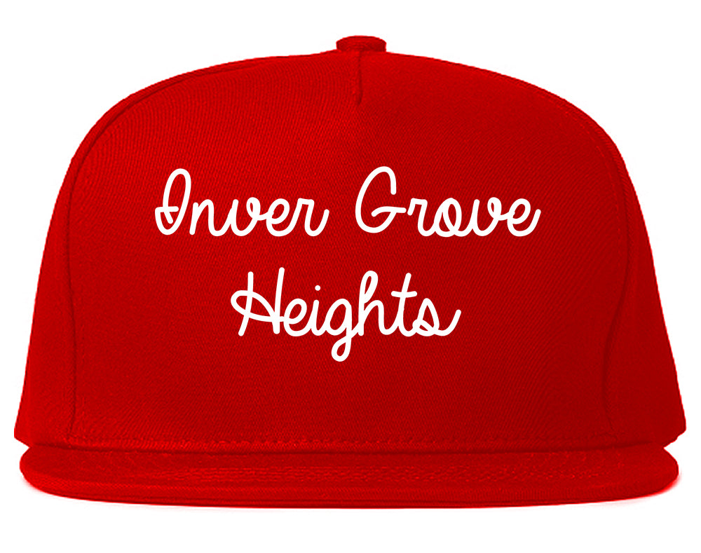 Inver Grove Heights Minnesota MN Script Mens Snapback Hat Red