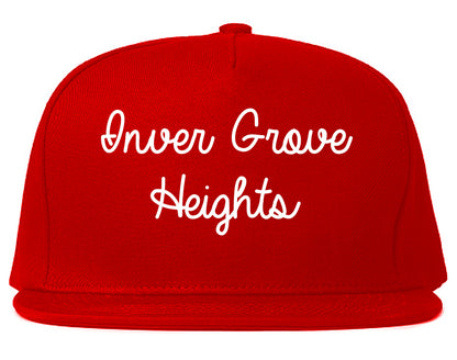 Inver Grove Heights Minnesota MN Script Mens Snapback Hat Red