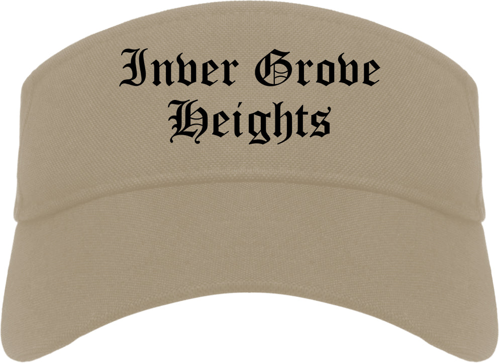 Inver Grove Heights Minnesota MN Old English Mens Visor Cap Hat Khaki