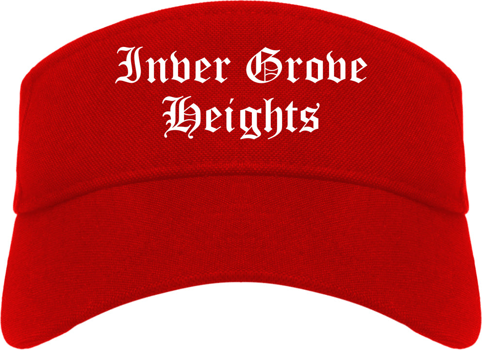 Inver Grove Heights Minnesota MN Old English Mens Visor Cap Hat Red