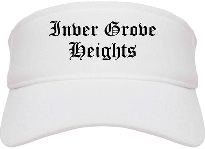 Inver Grove Heights Minnesota MN Old English Mens Visor Cap Hat White