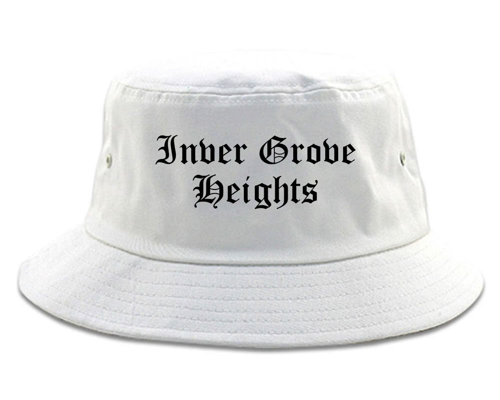 Inver Grove Heights Minnesota MN Old English Mens Bucket Hat White