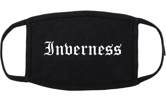 Inverness Florida FL Old English Cotton Face Mask Black
