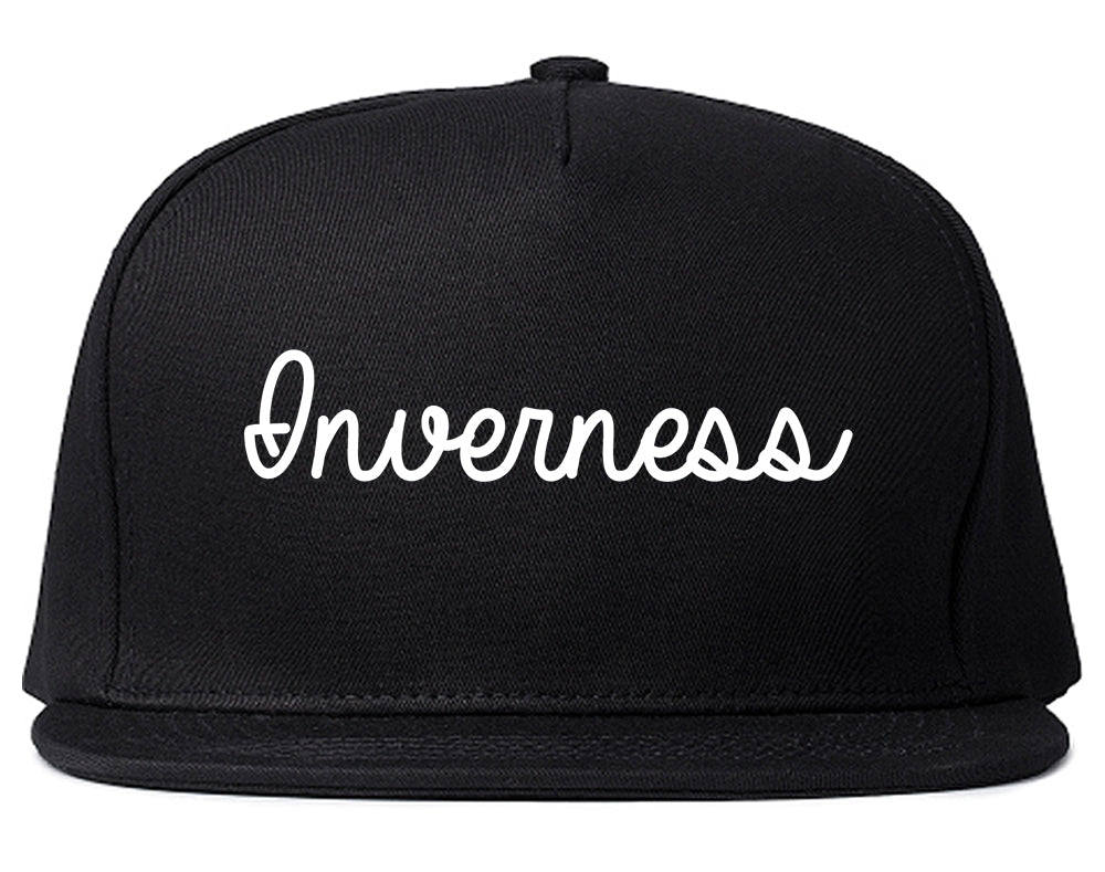 Inverness Florida FL Script Mens Snapback Hat Black