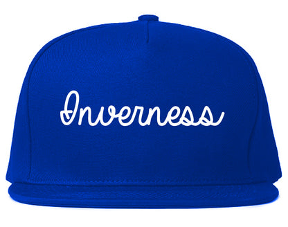 Inverness Florida FL Script Mens Snapback Hat Royal Blue