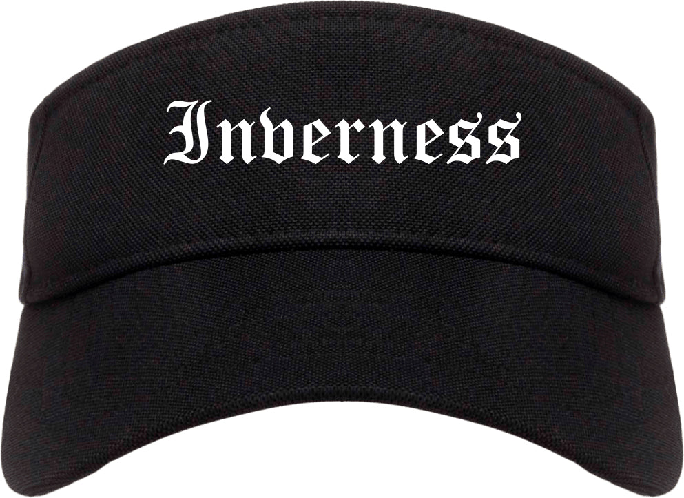 Inverness Florida FL Old English Mens Visor Cap Hat Black