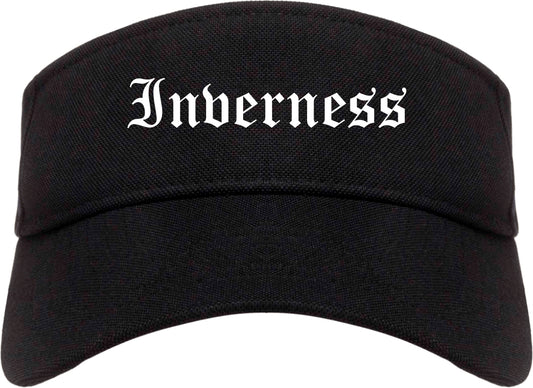 Inverness Florida FL Old English Mens Visor Cap Hat Black