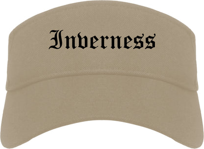 Inverness Florida FL Old English Mens Visor Cap Hat Khaki