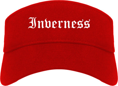 Inverness Florida FL Old English Mens Visor Cap Hat Red