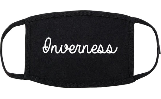 Inverness Illinois IL Script Cotton Face Mask Black
