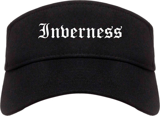 Inverness Illinois IL Old English Mens Visor Cap Hat Black