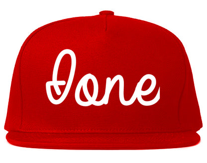 Ione California CA Script Mens Snapback Hat Red