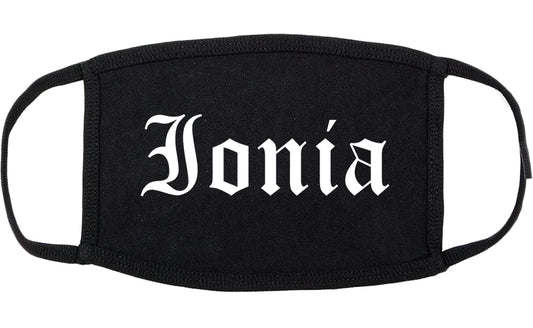 Ionia Michigan MI Old English Cotton Face Mask Black