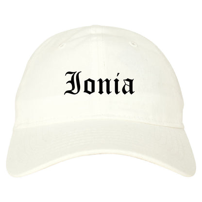 Ionia Michigan MI Old English Mens Dad Hat Baseball Cap White