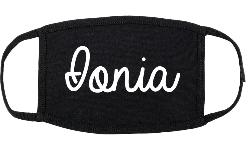 Ionia Michigan MI Script Cotton Face Mask Black