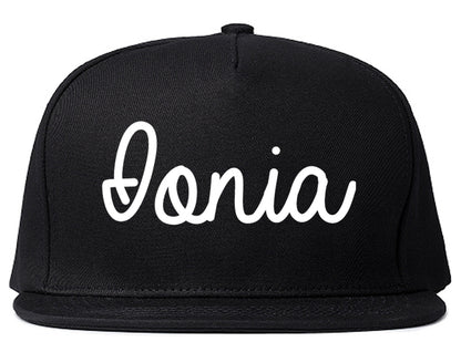 Ionia Michigan MI Script Mens Snapback Hat Black
