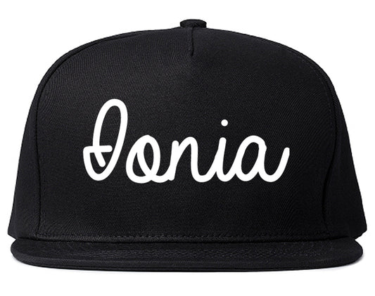Ionia Michigan MI Script Mens Snapback Hat Black