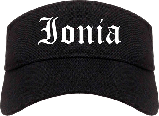 Ionia Michigan MI Old English Mens Visor Cap Hat Black