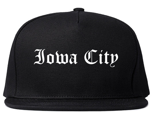 Iowa City Iowa IA Old English Mens Snapback Hat Black
