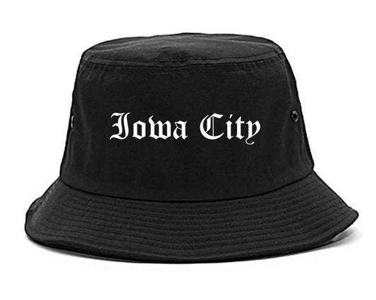 Iowa City Iowa IA Old English Mens Bucket Hat Black