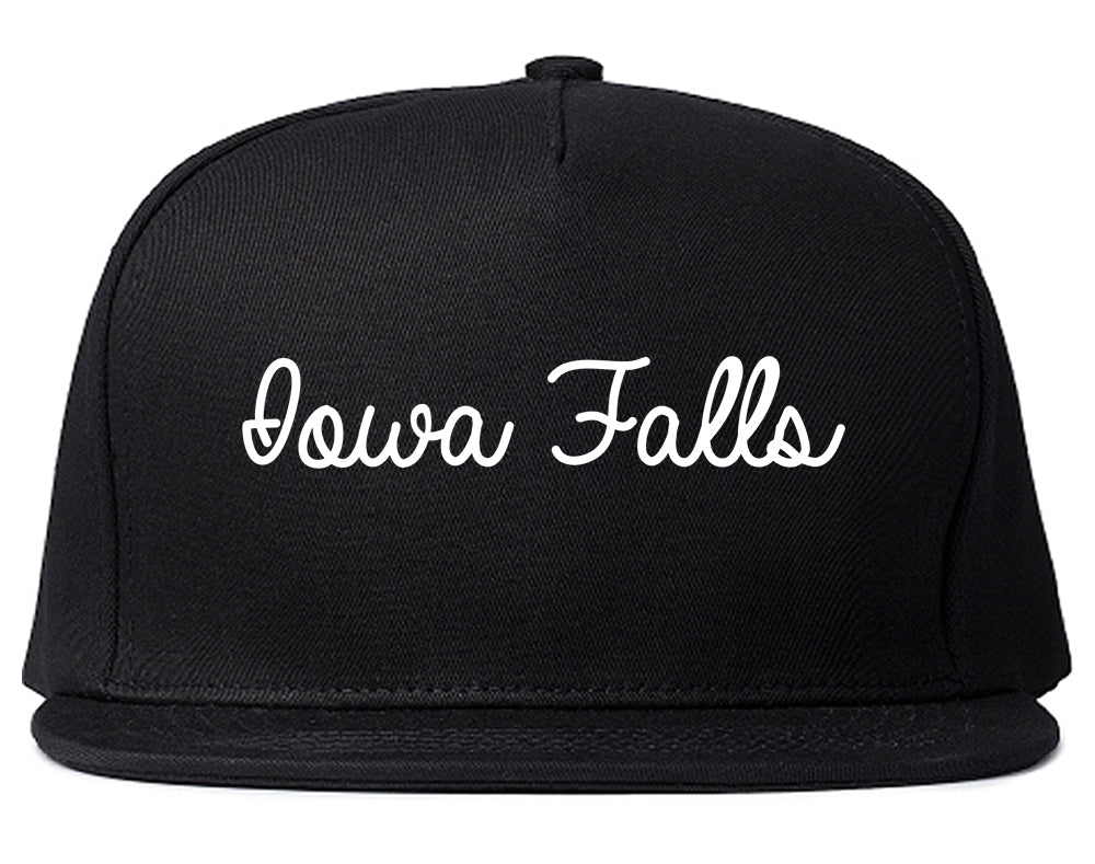 Iowa Falls Iowa IA Script Mens Snapback Hat Black