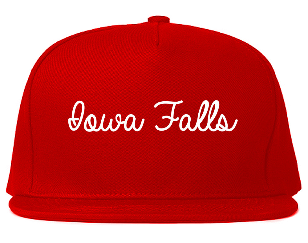 Iowa Falls Iowa IA Script Mens Snapback Hat Red