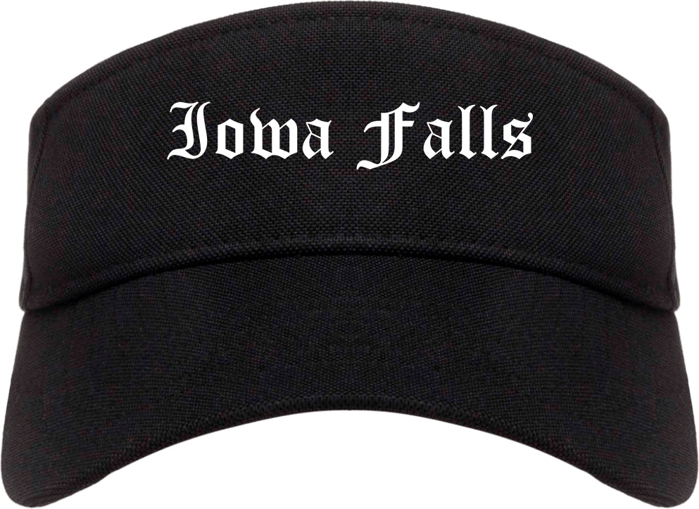 Iowa Falls Iowa IA Old English Mens Visor Cap Hat Black