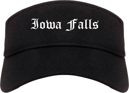 Iowa Falls Iowa IA Old English Mens Visor Cap Hat Black