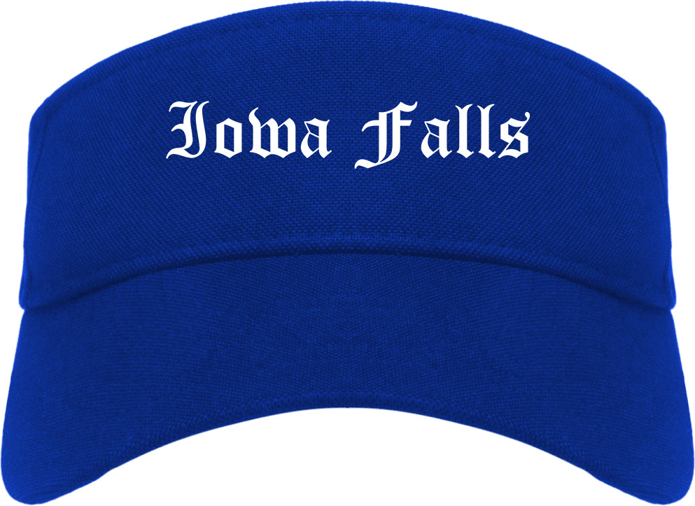 Iowa Falls Iowa IA Old English Mens Visor Cap Hat Royal Blue