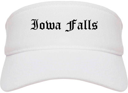Iowa Falls Iowa IA Old English Mens Visor Cap Hat White