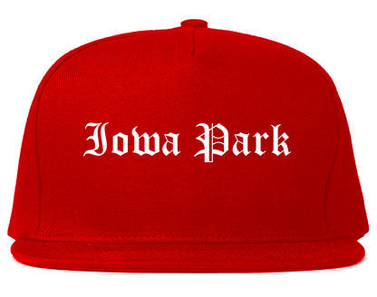 Iowa Park Texas TX Old English Mens Snapback Hat Red