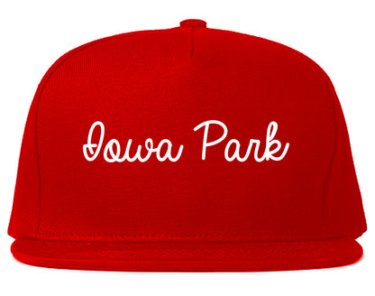 Iowa Park Texas TX Script Mens Snapback Hat Red