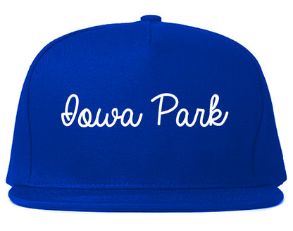 Iowa Park Texas TX Script Mens Snapback Hat Royal Blue