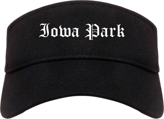 Iowa Park Texas TX Old English Mens Visor Cap Hat Black