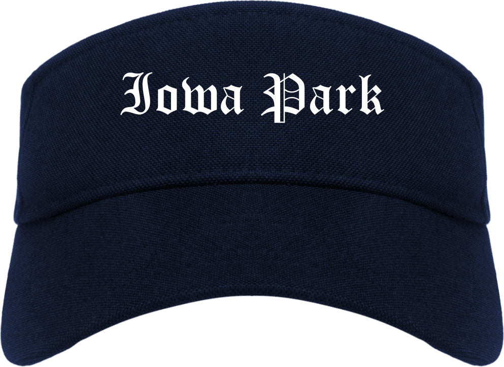 Iowa Park Texas TX Old English Mens Visor Cap Hat Navy Blue
