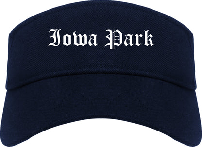 Iowa Park Texas TX Old English Mens Visor Cap Hat Navy Blue