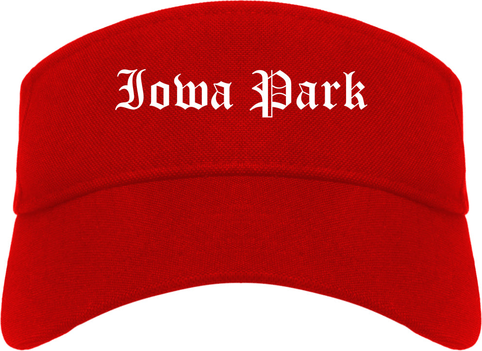 Iowa Park Texas TX Old English Mens Visor Cap Hat Red