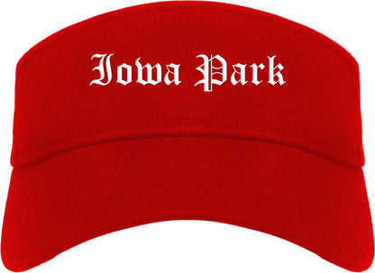 Iowa Park Texas TX Old English Mens Visor Cap Hat Red