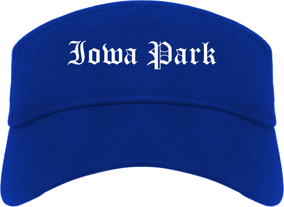 Iowa Park Texas TX Old English Mens Visor Cap Hat Royal Blue