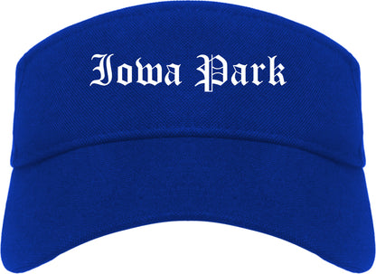 Iowa Park Texas TX Old English Mens Visor Cap Hat Royal Blue