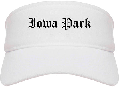 Iowa Park Texas TX Old English Mens Visor Cap Hat White