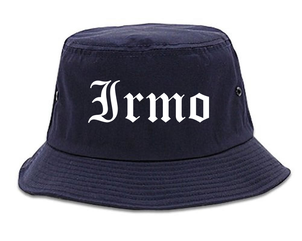 Irmo South Carolina SC Old English Mens Bucket Hat Navy Blue
