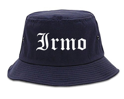 Irmo South Carolina SC Old English Mens Bucket Hat Navy Blue