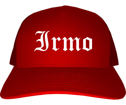 Irmo South Carolina SC Old English Mens Trucker Hat Cap Red
