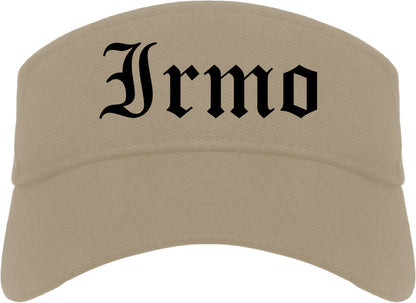 Irmo South Carolina SC Old English Mens Visor Cap Hat Khaki