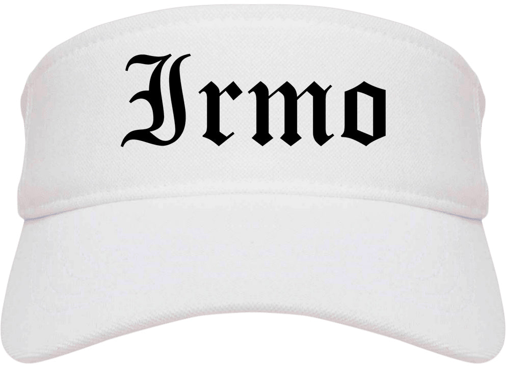 Irmo South Carolina SC Old English Mens Visor Cap Hat White