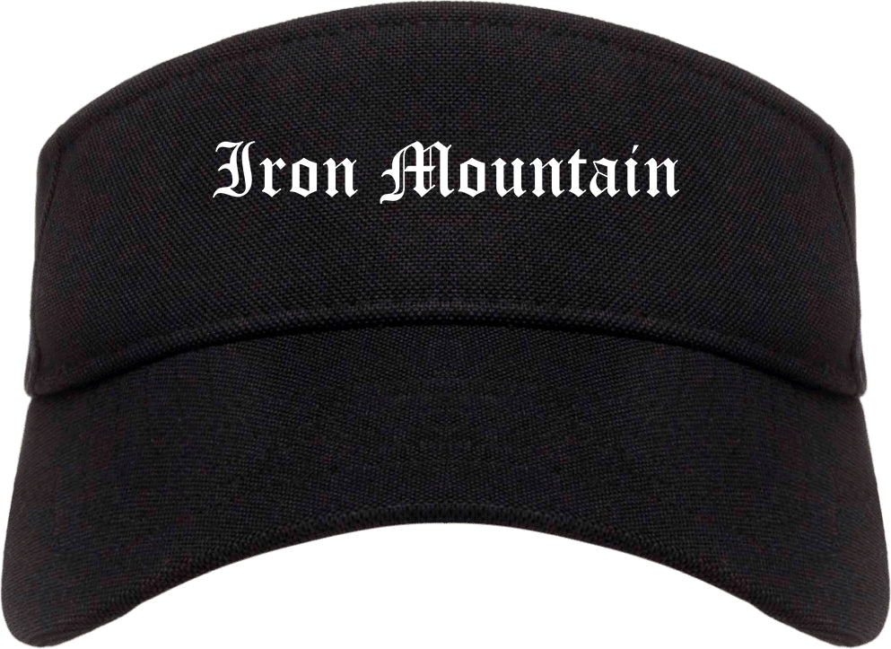 Iron Mountain Michigan MI Old English Mens Visor Cap Hat Black