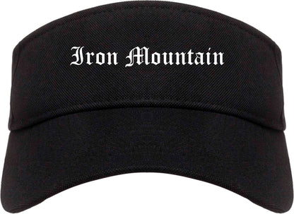 Iron Mountain Michigan MI Old English Mens Visor Cap Hat Black