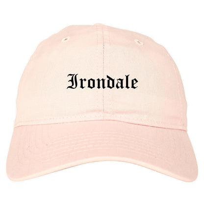 Irondale Alabama AL Old English Mens Dad Hat Baseball Cap Pink